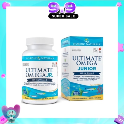NORDIC NATURALS - Ultimate Omega Junior Dietary Supplment Mini Softgel Strawberry Flavor Suitable for Kids Age 6 to 12yrs old (To Support Brain Health Mood & Learning) 90s image