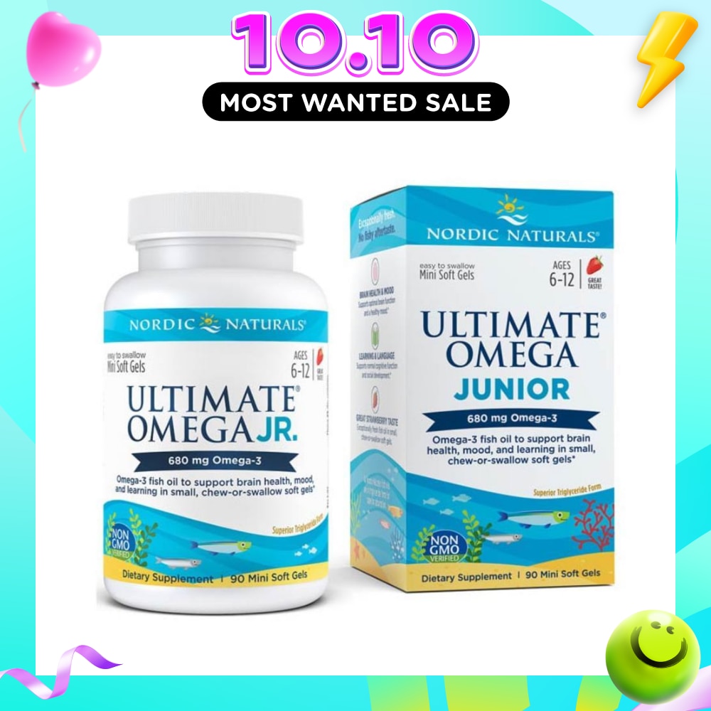 Ultimate Omega Junior Dietary Supplment Mini Softgel Strawberry Flavor Suitable for Kids Age 6 to 12yrs old (To Support Brain Health Mood & Learning) 90s image