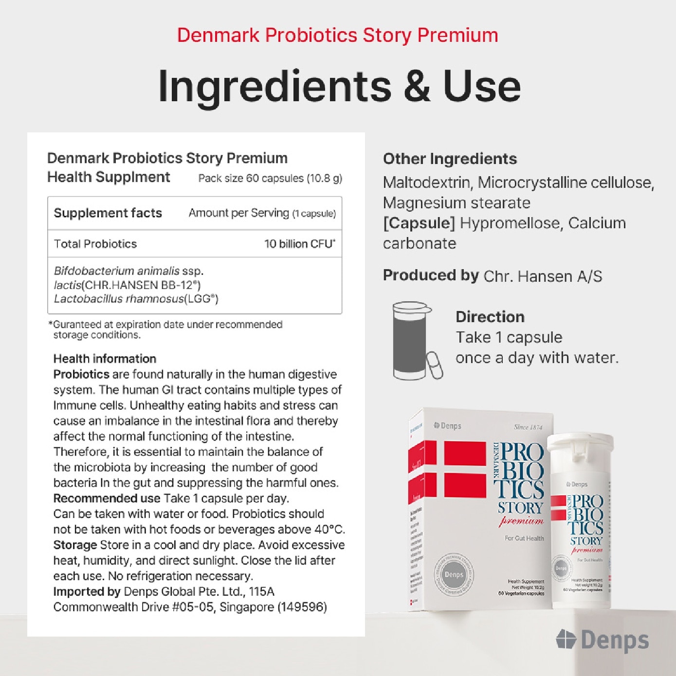 [CNY] Denmark Probiotics Story Premium For Gut Health Vegetarian Capsule 60s