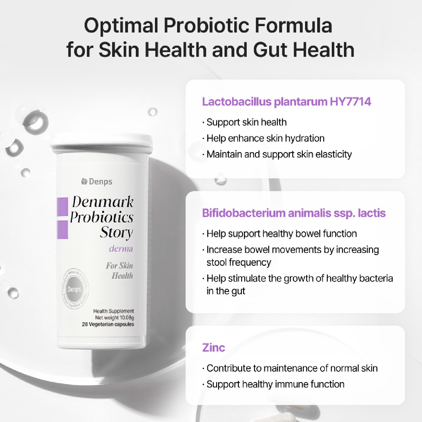 Denmark Probiotics Story Derma For Skin Health Vegetarian Capsule 28s