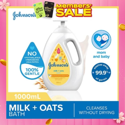 JOHNSON'S Baby Baby Milk + Oats Moisturizing Bath Cleanses Without Drying (Washes Away 99.9% Germs) 1000ml