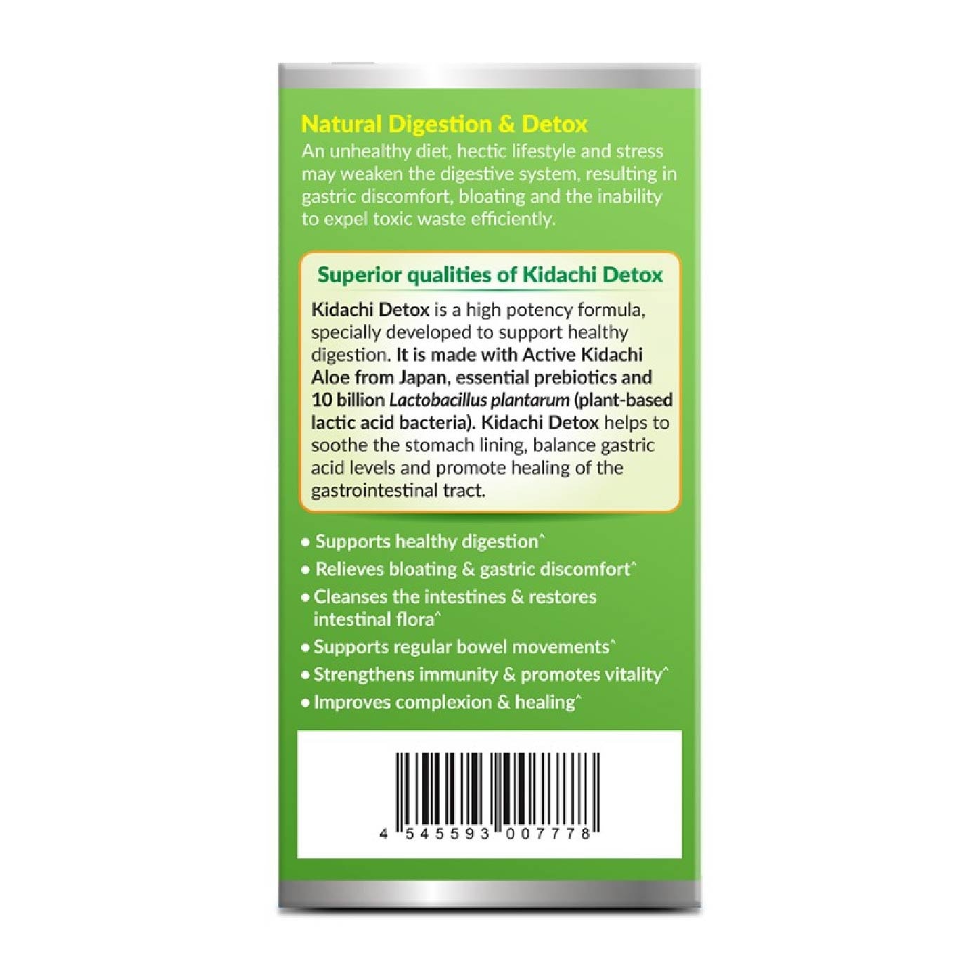 Kidachi Detox Supplement softgel (Probiotics for Digestion & Detox Cleanse for Bloating Gastric Constipation Burping Heartburn & Stomach Discomfort) 180s
