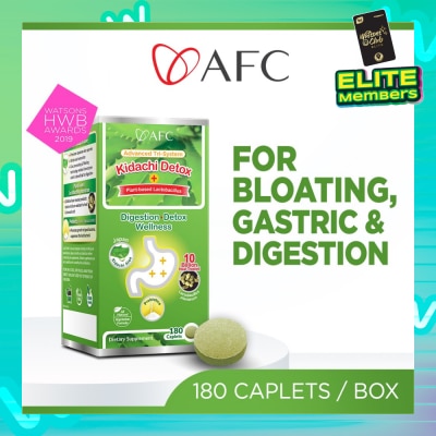 AFC Kidachi Detox Dietary Supplement Softgel (Probiotics For Digestion & Detox Cleanse For Bloating Gastric Constipation Burping Heartburn & Stomach Discomfort) 180s