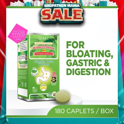 AFC - Kidachi Detox Dietary Supplement Softgel (Probiotics For Digestion & Detox Cleanse For Bloating Gastric Constipation Burping Heartburn & Stomach Discomfort) 180s