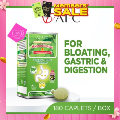 AFC Kidachi Detox Dietary Supplement Softgel (Probiotics For Digestion & Detox Cleanse For Bloating Gastric Constipation Burping Heartburn & Stomach Discomfort) 180s