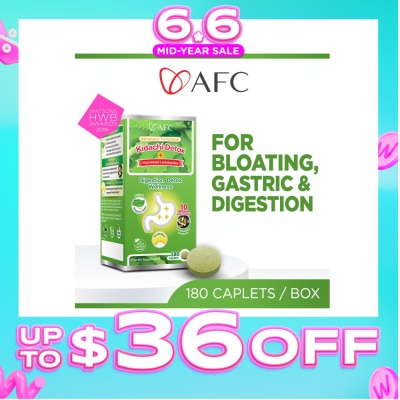 AFC - Kidachi Detox Dietary Supplement Softgel (Probiotics For Digestion & Detox Cleanse For Bloating Gastric Constipation Burping Heartburn & Stomach Discomfort) 180s