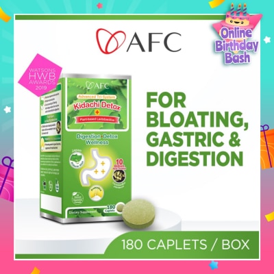 AFC Kidachi Detox Dietary Supplement Softgel (Probiotics For Digestion & Detox Cleanse For Bloating Gastric Constipation Burping Heartburn & Stomach Discomfort) 180s