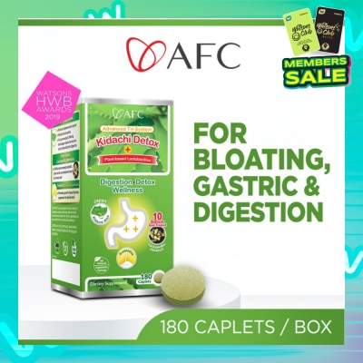 AFC Kidachi Detox Dietary Supplement Softgel (Probiotics For Digestion & Detox Cleanse For Bloating Gastric Constipation Burping Heartburn & Stomach Discomfort) 180s