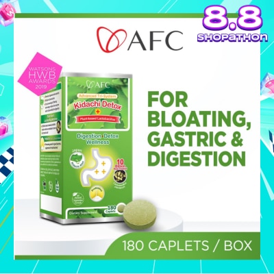 AFC Kidachi Detox Dietary Supplement Softgel (Probiotics For Digestion & Detox Cleanse For Bloating Gastric Constipation Burping Heartburn & Stomach Discomfort) 180s