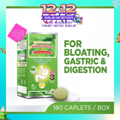 AFC Kidachi Detox Dietary Supplement Softgel (Probiotics For Digestion & Detox Cleanse For Bloating Gastric Constipation Burping Heartburn & Stomach Discomfort) 180s