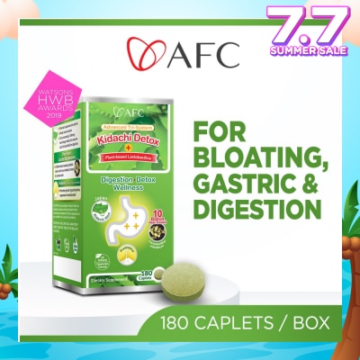 AFC Kidachi Detox Dietary Supplement Softgel (Probiotics For Digestion & Detox Cleanse For Bloating Gastric Constipation Burping Heartburn & Stomach Discomfort) 180s