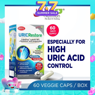 LABO NUTRITION - URICRestore Dietary Supplement Veggie Cap (Luteolin & Quercetin For Healthy Uric Acid Level & Gout Joint Kidney Support) 60s
