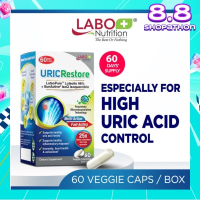 LABO NUTRITION URICRestore Dietary Supplement Veggie Cap (Luteolin & Quercetin For Healthy Uric Acid Level & Gout Joint Kidney Support) 60s