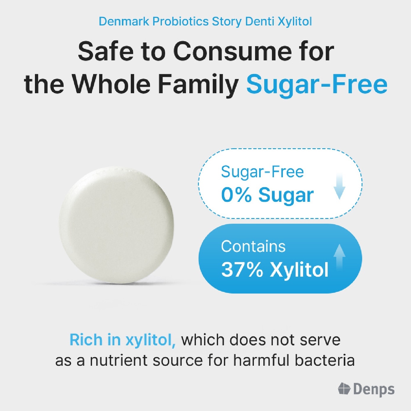 Denmark Probiotics Story Denti Xylitol For Oral Health Chewable Tablet 30s