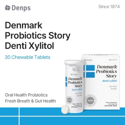 DENPS Denmark Probiotics Story Denti Xylitol For Oral Health Chewable Tablet 30s