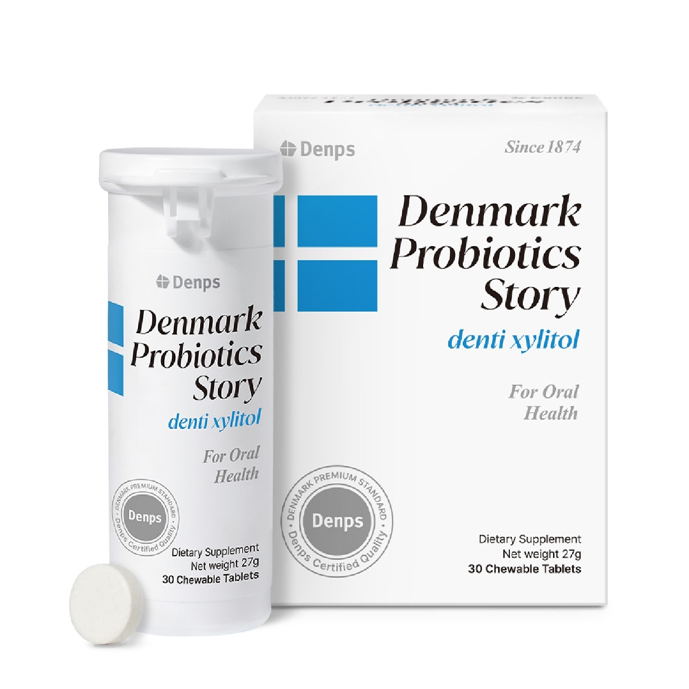 Denmark Probiotics Story Denti Xylitol For Oral Health Chewable Tablet 30s