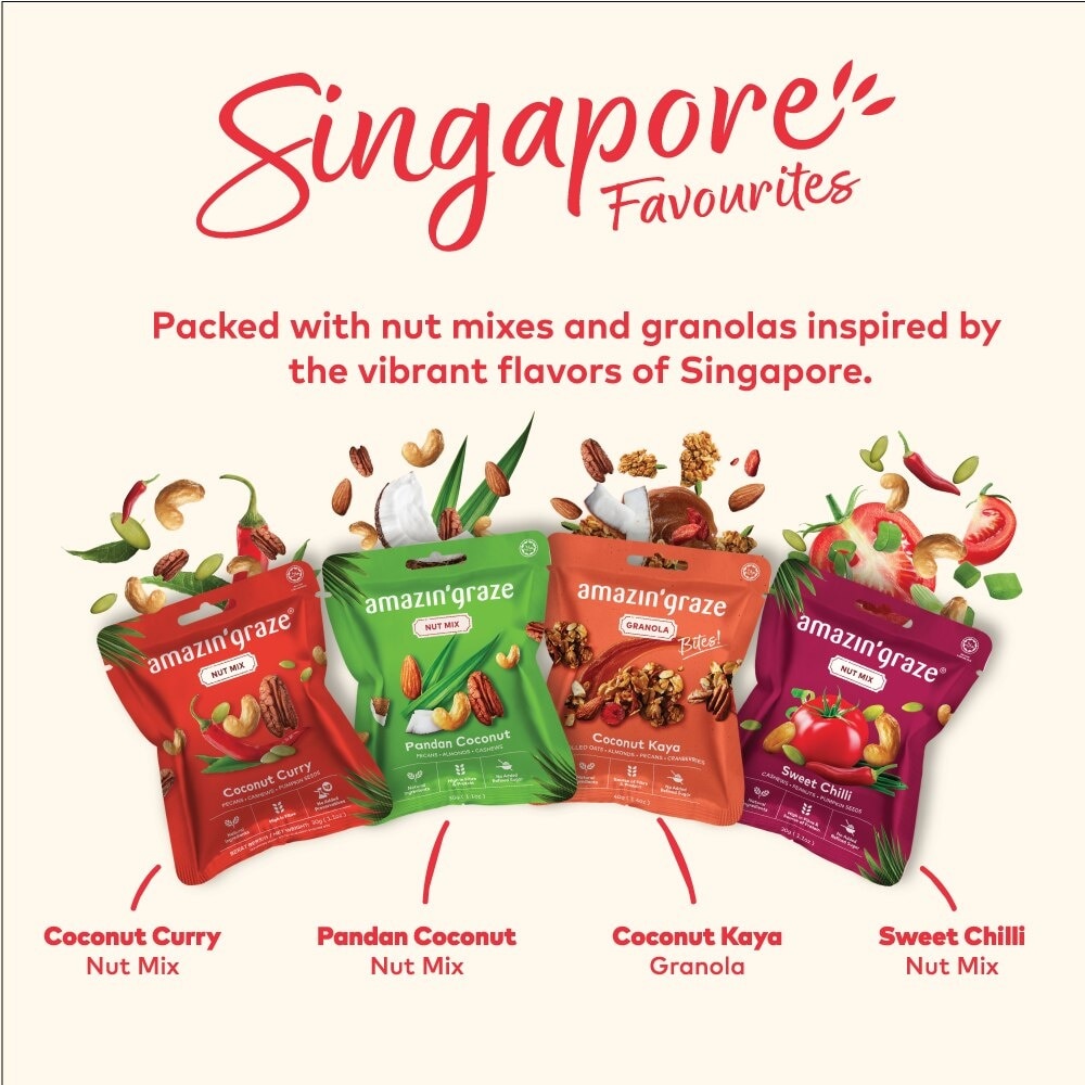 [XMAS GIFT] Singapore's Favourite Tourism Variety Packset consist Coconut Curry 2s + Pandan Coconut 2s + Coconut Kaya 2s + Sweet Chilli 2s