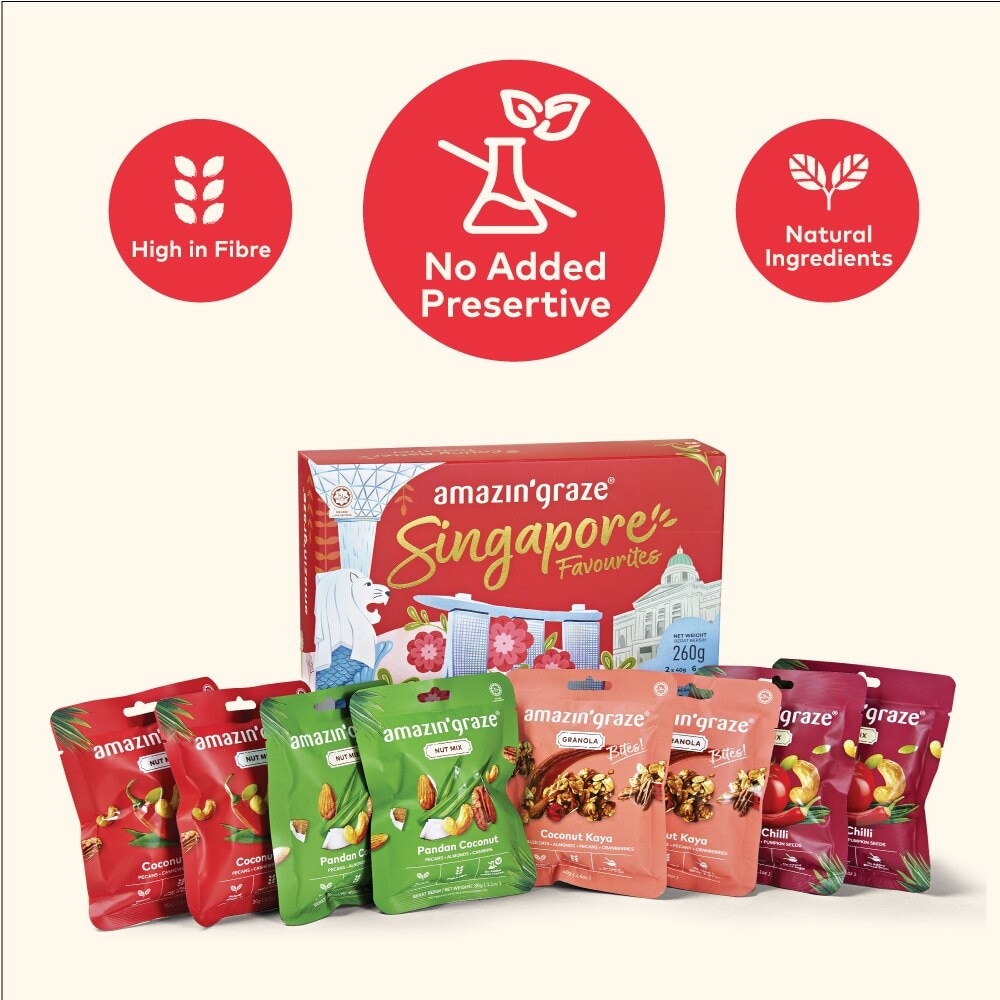 [XMAS GIFT] Singapore's Favourite Tourism Variety Packset consist Coconut Curry 2s + Pandan Coconut 2s + Coconut Kaya 2s + Sweet Chilli 2s