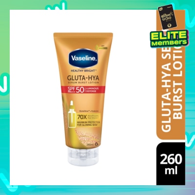 VASELINE Healthy Bright Gluta-HYA Serum Burst Lotion SPF 50 PA+++ (For Maximum Glowing Skin) 260ml