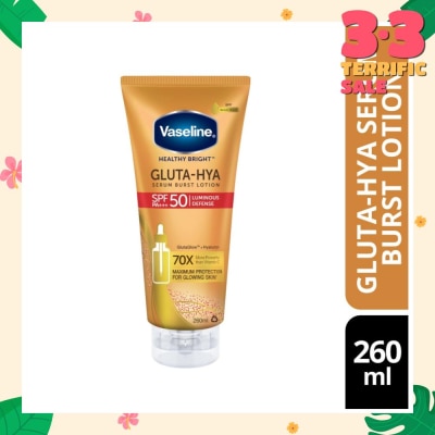 VASELINE Healthy Bright Gluta-HYA Serum Burst Lotion SPF 50 PA+++ (For Maximum Glowing Skin) 260ml