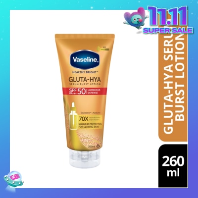 VASELINE Healthy Bright Gluta-HYA Serum Burst Lotion SPF 50 PA+++ (For Maximum Glowing Skin) 260ml
