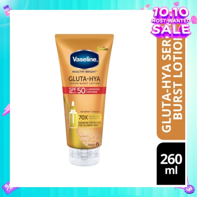 VASELINE Healthy Bright Gluta-HYA Serum Burst Lotion SPF 50 PA+++ (For Maximum Glowing Skin) 260ml
