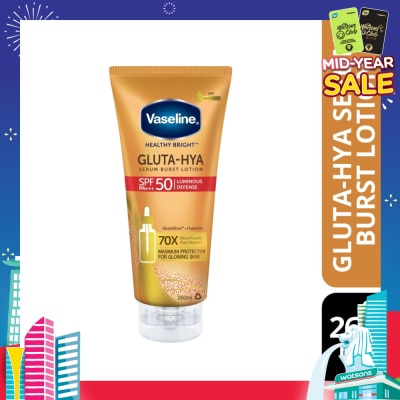 VASELINE Healthy Bright Gluta-HYA Serum Burst Lotion SPF 50 PA+++ (For Maximum Glowing Skin) 260ml