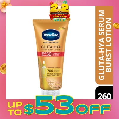 VASELINE Healthy Bright Gluta-HYA Serum Burst Lotion SPF 50 PA+++ (For Maximum Glowing Skin) 260ml