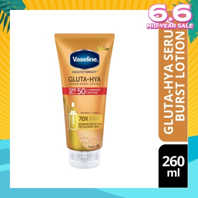 VASELINE Healthy Bright Gluta-HYA Serum Burst Lotion SPF 50 PA+++ (For Maximum Glowing Skin) 260ml
