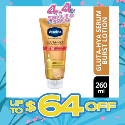 VASELINE - Healthy Bright Gluta-HYA Serum Burst Lotion SPF 50 PA+++ (For Maximum Glowing Skin) 260ml