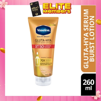 VASELINE Healthy Bright Gluta-HYA Serum Burst Lotion SPF 50 PA+++ (For Maximum Glowing Skin) 260ml