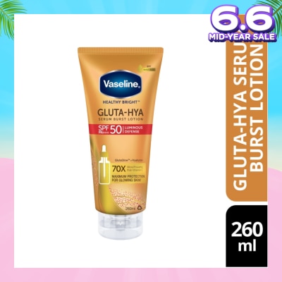 VASELINE Healthy Bright Gluta-HYA Serum Burst Lotion SPF 50 PA+++ (For Maximum Glowing Skin) 260ml