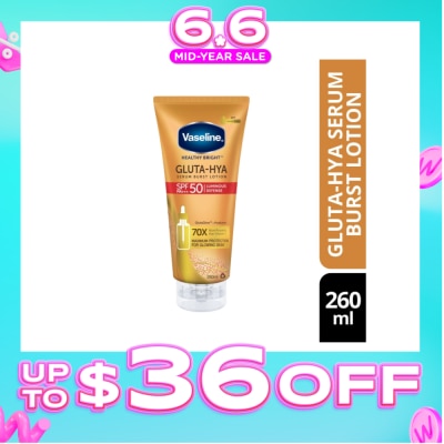 VASELINE - Healthy Bright Gluta-HYA Serum Burst Lotion SPF 50 PA+++ (For Maximum Glowing Skin) 260ml