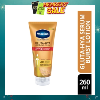 VASELINE - Healthy Bright Gluta-HYA Serum Burst Lotion SPF 50 PA+++ (For Maximum Glowing Skin) 260ml