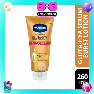VASELINE - Healthy Bright Gluta-HYA Serum Burst Lotion SPF 50 PA+++ (For Maximum Glowing Skin) 260ml