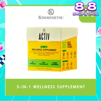 KINOHIMITSU Activ 3-In-1 Wellness Supplement Daily Sachet (For UV Defence, Skin Nourishment & Health Revitaliser) 14s