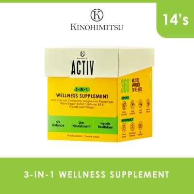 KINOHIMITSU Activ 3-In-1 Wellness Supplement Daily Sachet (For UV Defence, Skin Nourishment & Health Revitaliser) 14s