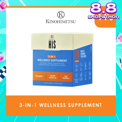 KINOHIMITSU His 3-In-1 Wellness Supplement Daily Sachet (For Energiser, Health Balancer & Hair Fertiliser) 14s
