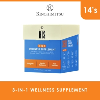 KINOHIMITSU His 3-In-1 Wellness Supplement Daily Sachet (For Energiser, Health Balancer & Hair Fertiliser) 14s