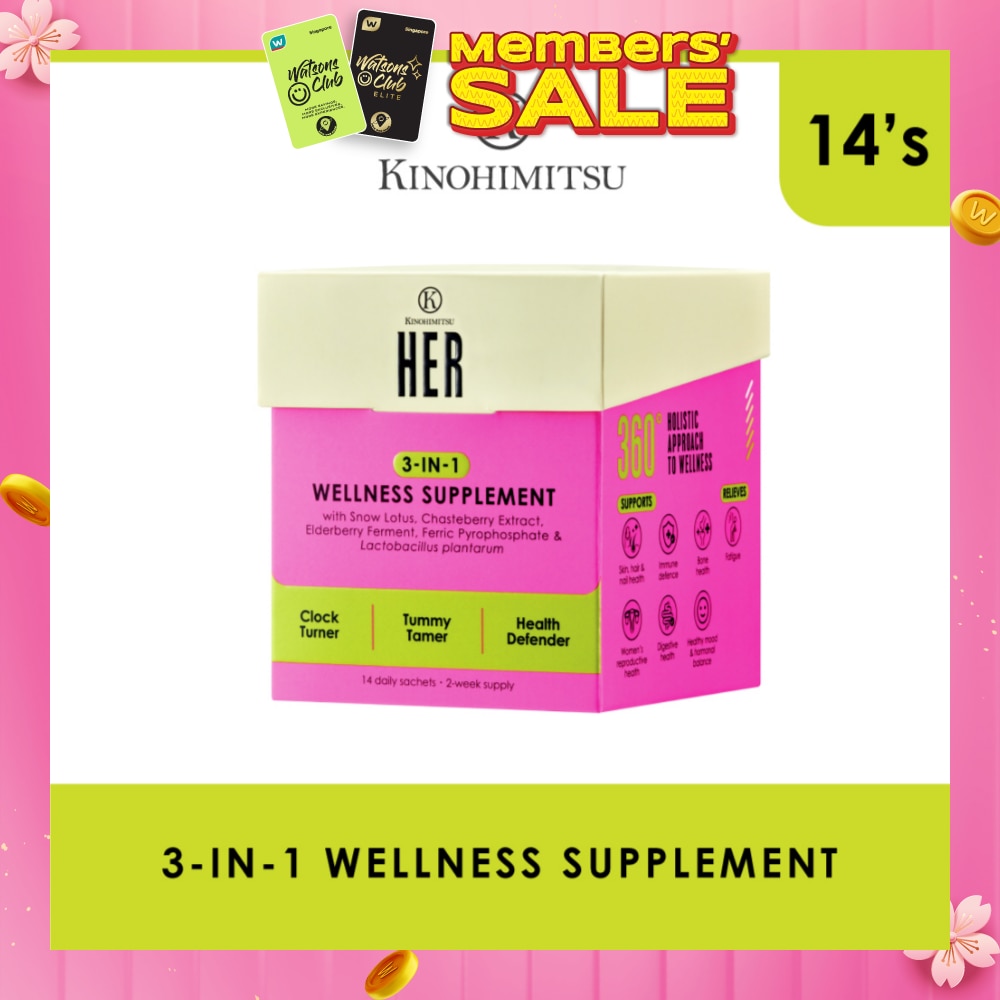 Her 3-In-1 Wellness Supplement Daily Sachet (For Clock Turner, Tummy Tamer & Health Defender) 14s