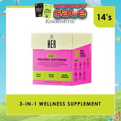 KINOHIMITSU - Her 3-In-1 Wellness Supplement Daily Sachet (For Clock Turner, Tummy Tamer & Health Defender) 14s
