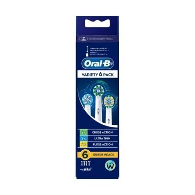 ORAL-B Replacement Brush Head Variety 6 Packset consists Cross Action Refill 2s + Floss Action Refill 2s + Ultrathin Refill 2s