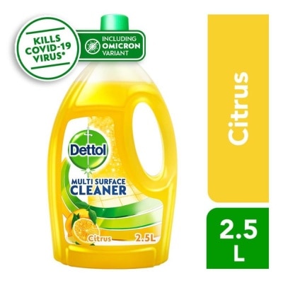 DETTOL 4-in-1 Disinfectant Multi Surface Cleaner Citrus (Kills 99.9% Germs) 2.5L