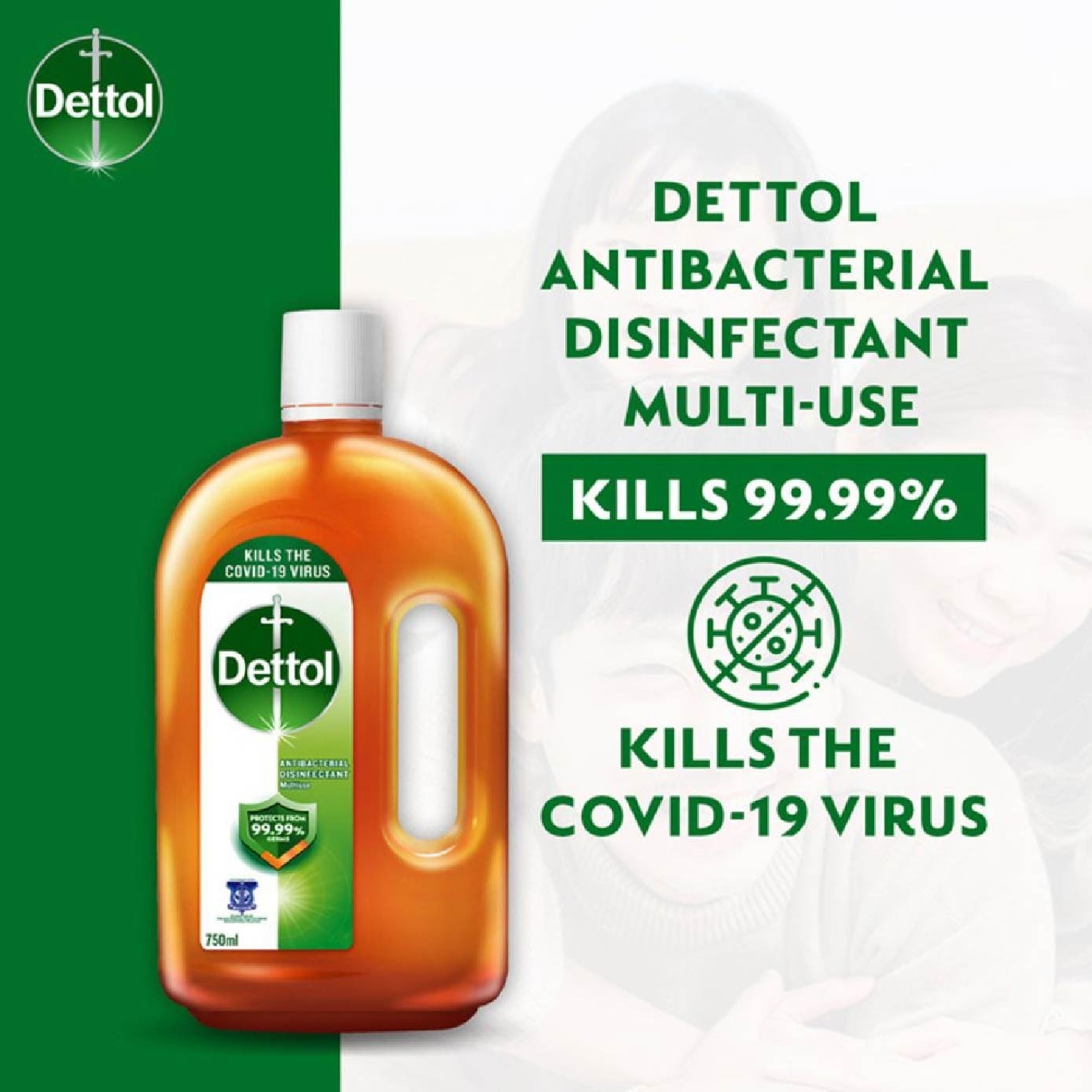 Antibacterial Disinfectant Multi-Use Antiseptic Liquid 750ml