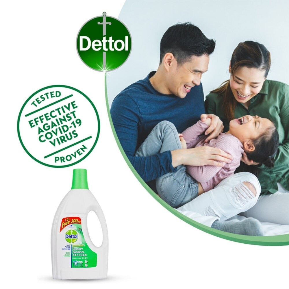 Dettol Laundry Sanitizer Fresh Pine 1.2L + 300ml (Kills 99.9% Germs)