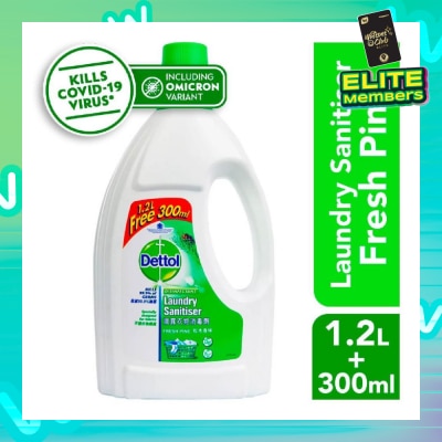 DETTOL Dettol Laundry Sanitizer Fresh Pine 1.2L + 300ml (Kills 99.9% Germs)