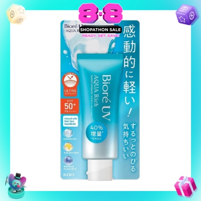 BIORE - UV Aqua Rich Watery Essence SPF50+ PA++++ Sunscreen (Micro Defense UV Protection + Suitable for Face & Body) 70g