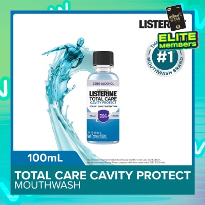 LISTERINE Listerine Total Care Cavity Protect Mild Mouthwash (Alcohol-Free) 100ml