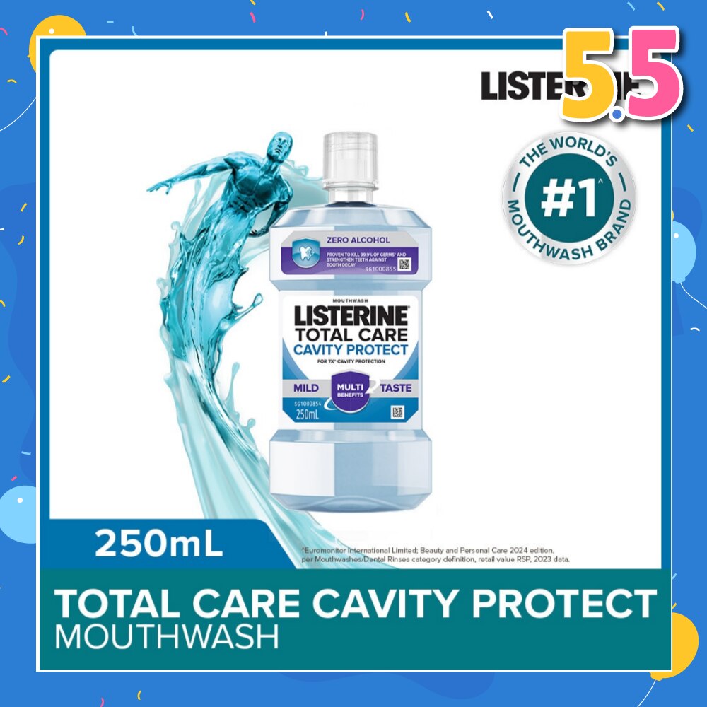 Listerine Total Care Cavity Protect Mild Mouthwash 250ml