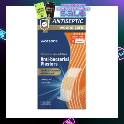 WATSONS Anti-Bacterial Plaster 75mm x 25mm 10s